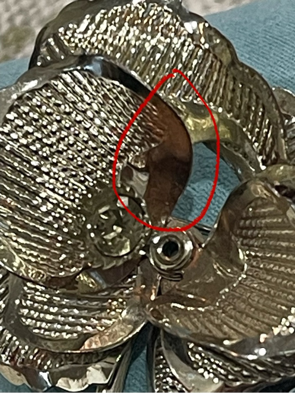 Silver Flower Brooch Pin - Picture 3 of 5